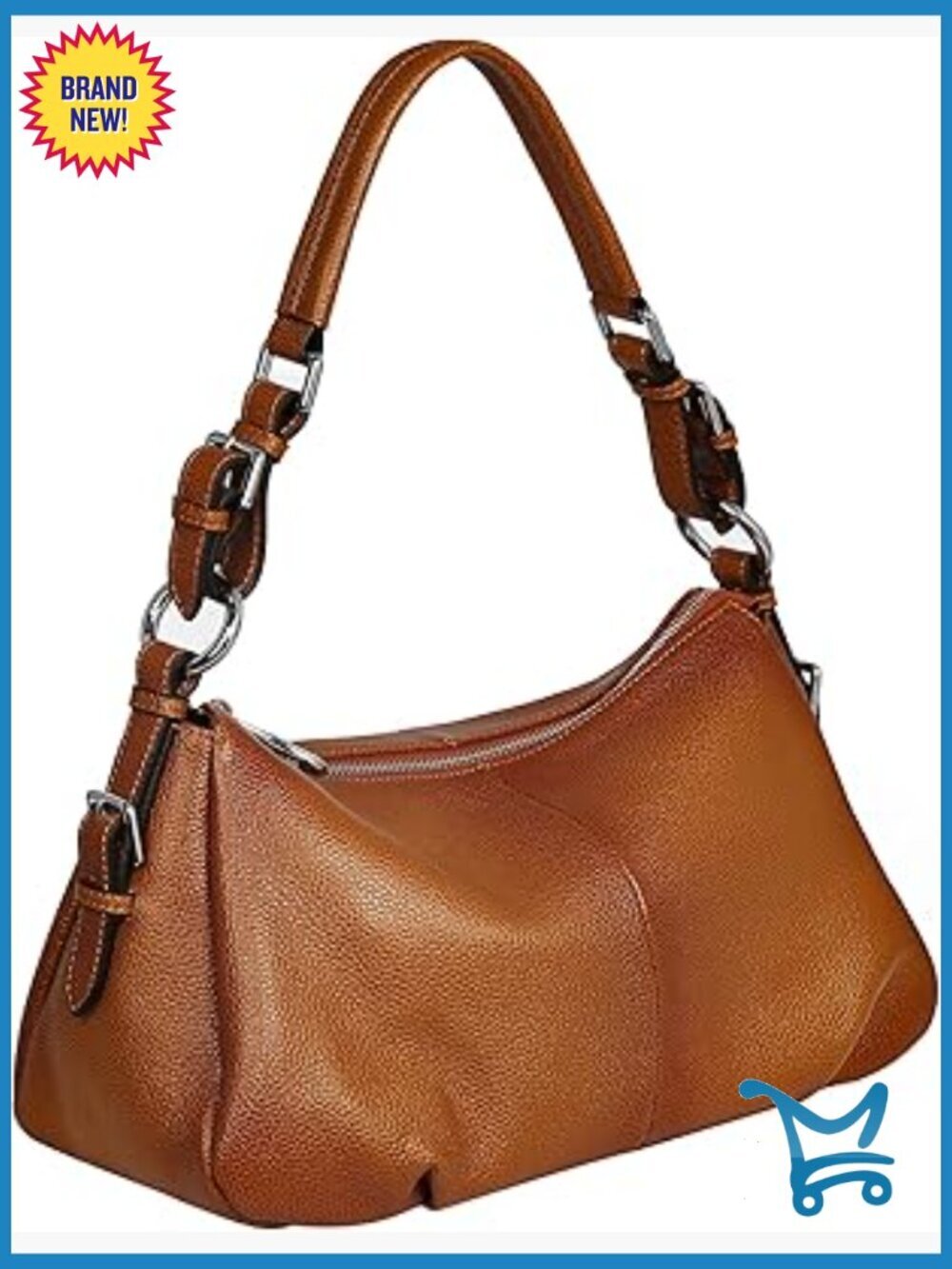 Genuine Leather Hobo Shoulder Bag Tote Crossbody Purse Large Capacity